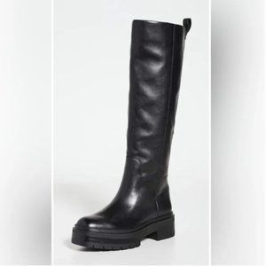 Larina Black High Rain Boots